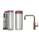 Quooker Flex Square | Reservoirs COMBI | CUBE | Kupfer Rosé | sofort-Kochend-Wasserhahn